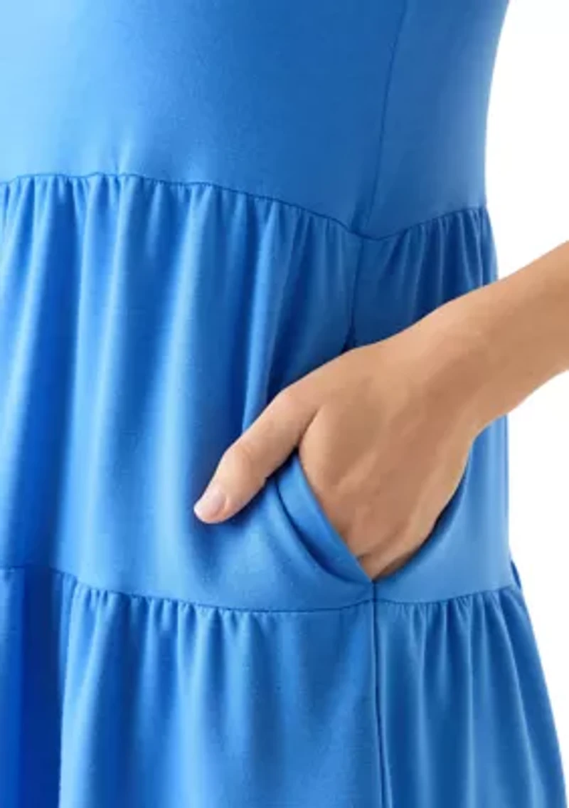 Women's Sleeveless Tier Peasant Dress