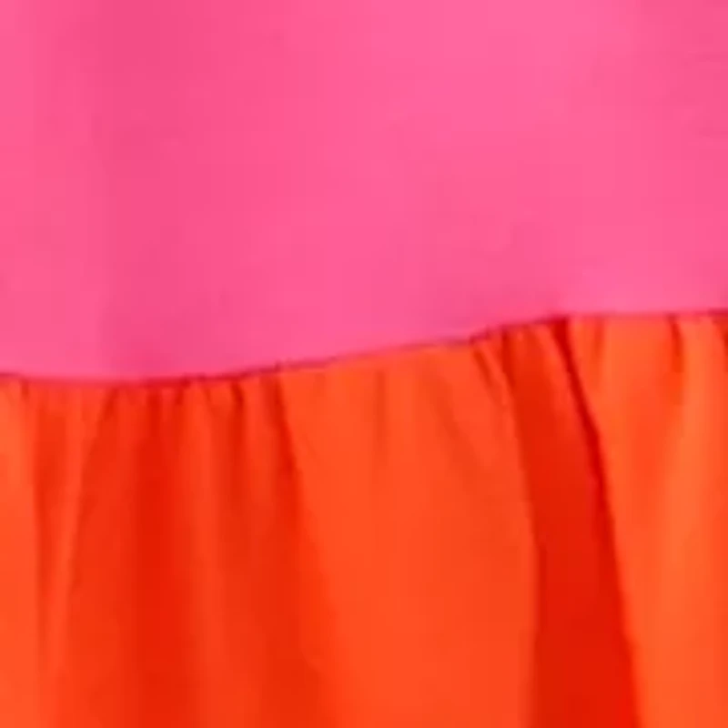 Women's Sleeveless Color Block Tiered Mini Dress