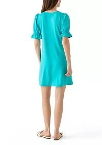Women's Smock Puff Sleeve Dress