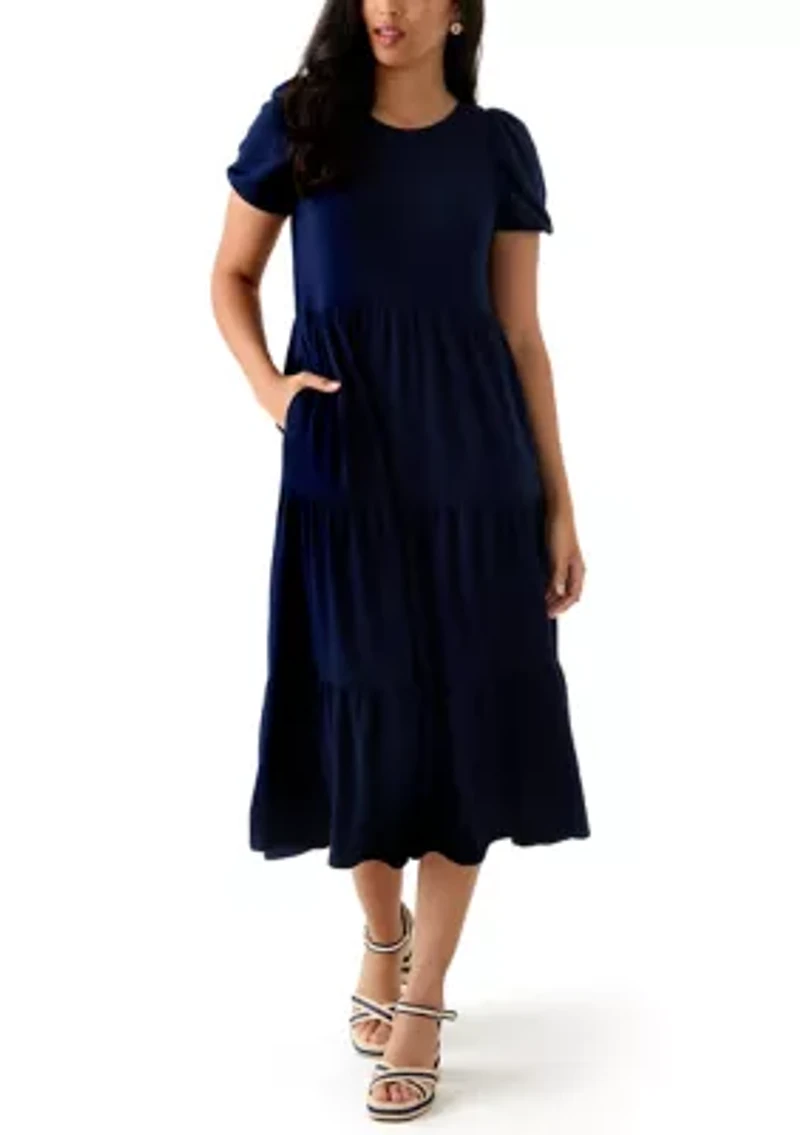Women's Baby Terry Tiered Midi Dress