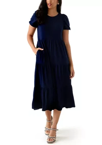 Women's Baby Terry Tiered Midi Dress