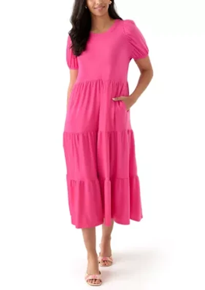 Women's Baby Terry Tiered Midi Dress
