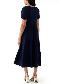 Women's Baby Terry Tiered Midi Dress