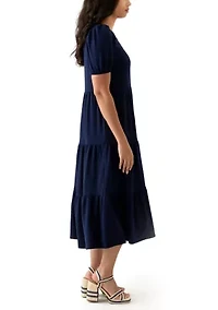 Women's Baby Terry Tiered Midi Dress