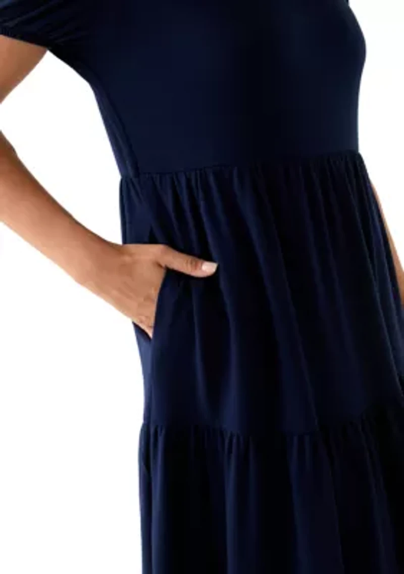 Women's Baby Terry Tiered Midi Dress