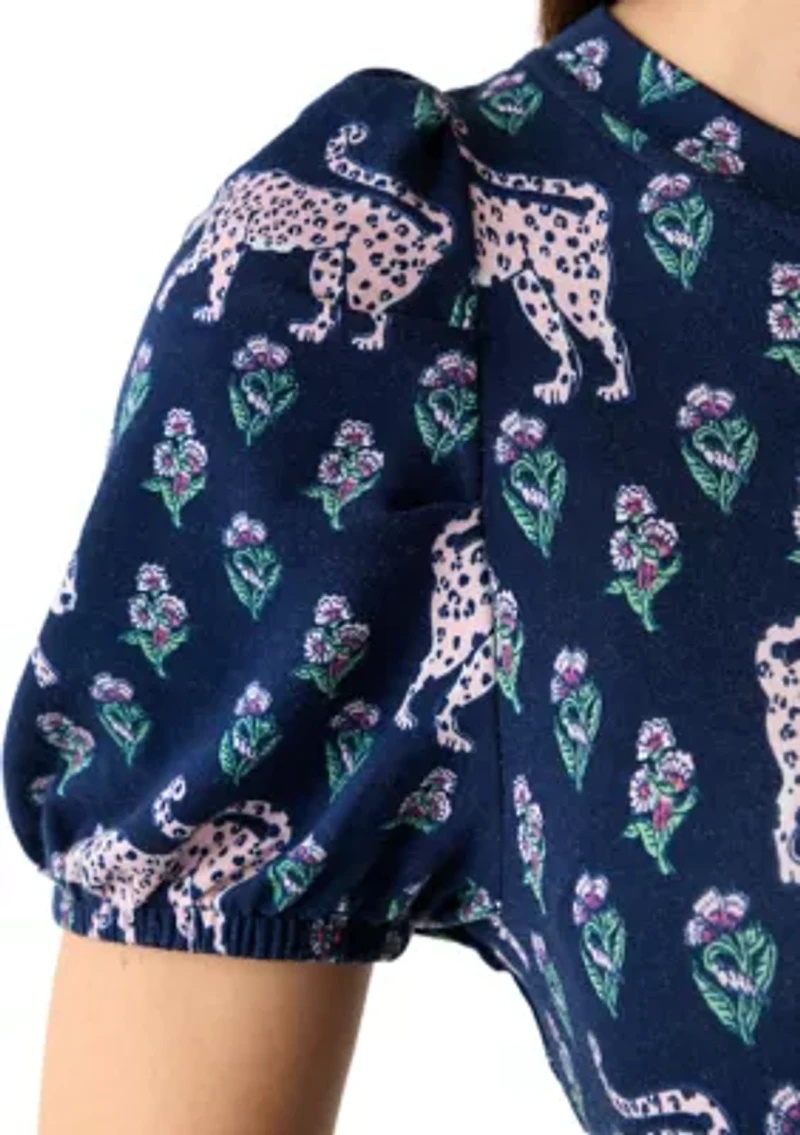 Women's Baby Terry Printed Midi Dress