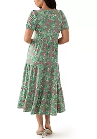 Women's Baby Terry Printed Midi Dress