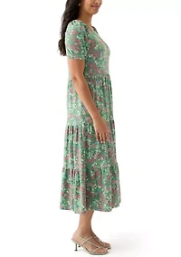 Women's Baby Terry Printed Midi Dress