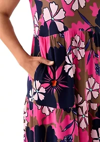 Women's Baby Terry Printed Midi Dress
