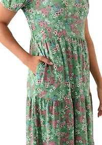 Women's Baby Terry Printed Midi Dress