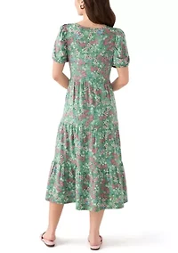 Petite Baby Terry Midi Print Dress