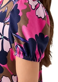 Petite Baby Terry Midi Print Dress