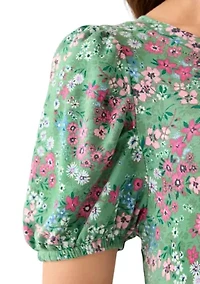 Petite Baby Terry Midi Print Dress