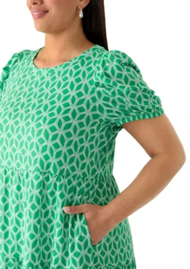 Plus Baby Terry Printed Dress