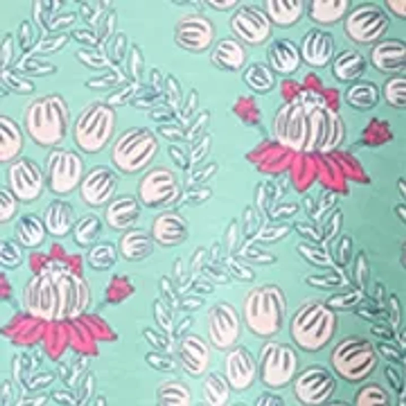 Women's Short Puff Sleeve Crew Neck Printed Mini Dress