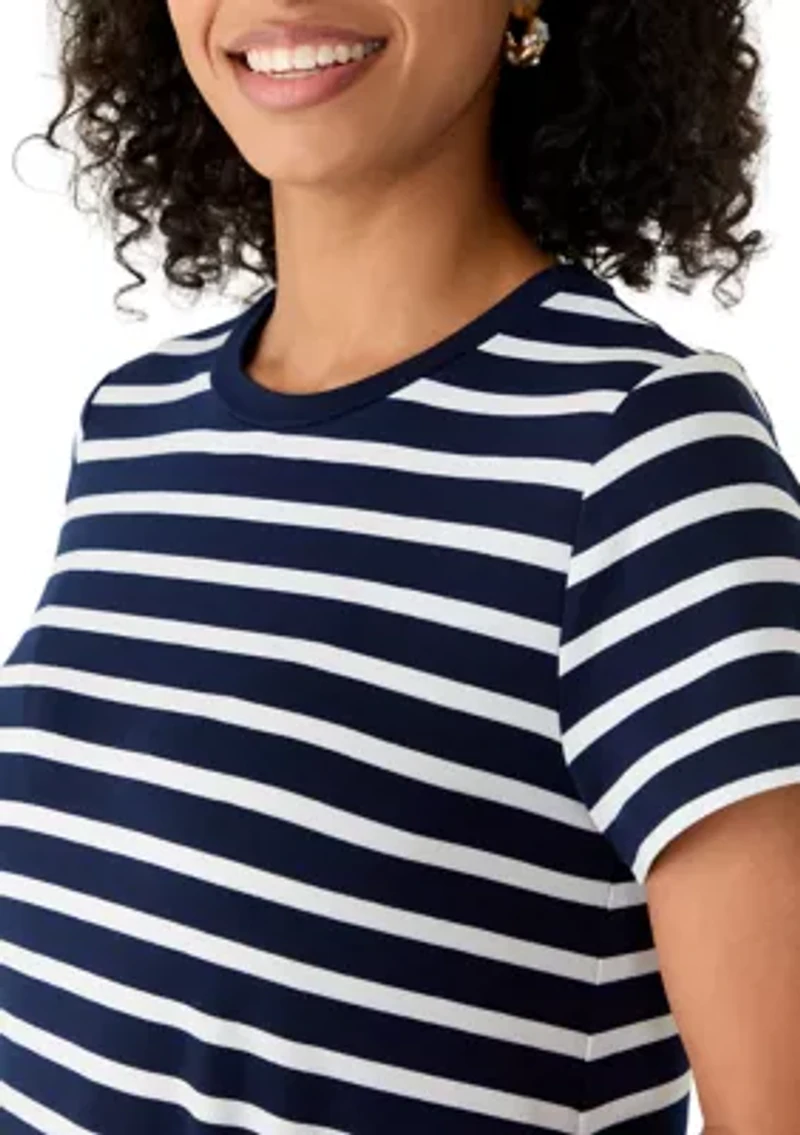 Women's Short Sleeve Baby Terry Flounce Hem Dress