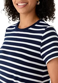 Women's Short Sleeve Baby Terry Flounce Hem Dress