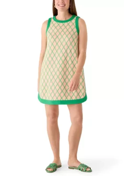 Petite Sleeveless Tipped Pique Dress