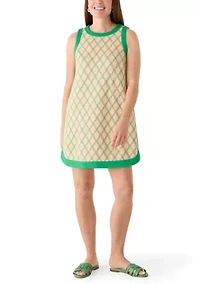 Petite Sleeveless Tipped Pique Dress
