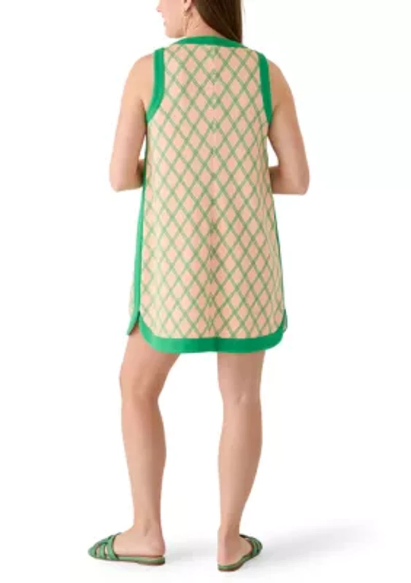 Petite Sleeveless Tipped Pique Dress