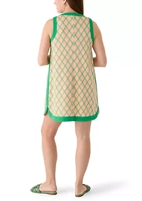 Petite Sleeveless Tipped Pique Dress