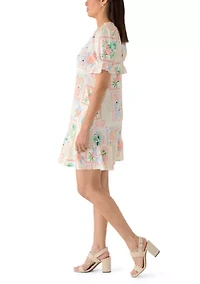 Women's Smocked Sleeve Baby Terry Dress