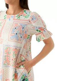 Women's Smocked Sleeve Baby Terry Dress