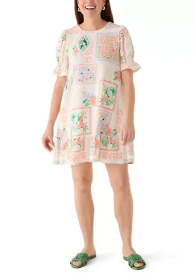 Petite Short Smocked Sleeve Baby Terry Dress