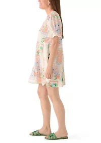 Petite Short Smocked Sleeve Baby Terry Dress