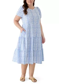 Plus Baby Terry Print Midi Dress