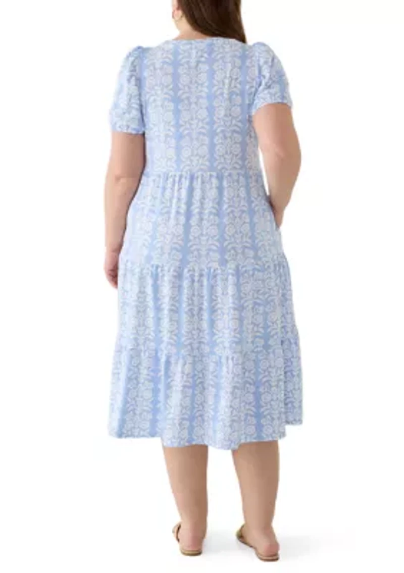Plus Baby Terry Print Midi Dress