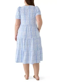 Plus Baby Terry Print Midi Dress