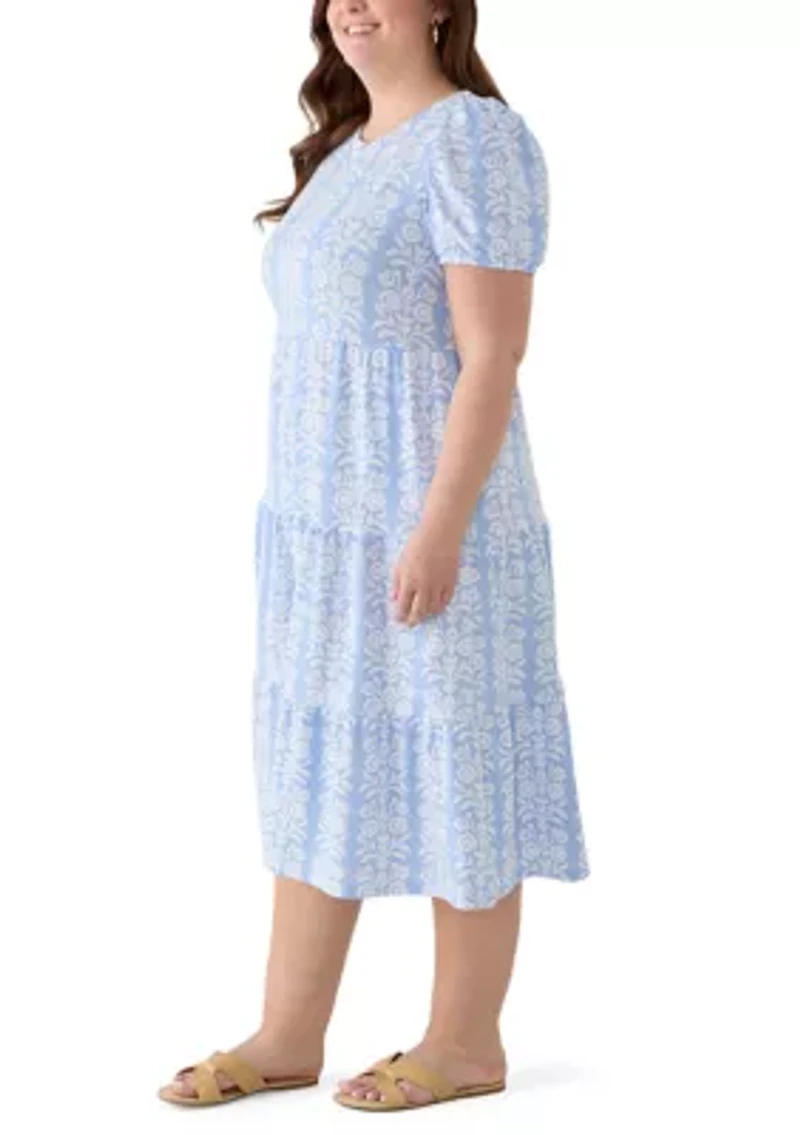 Plus Baby Terry Print Midi Dress