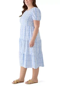 Plus Baby Terry Print Midi Dress