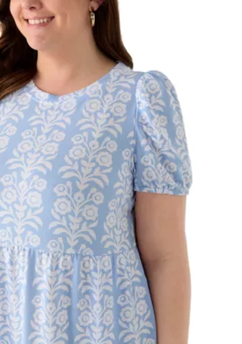 Plus Baby Terry Print Midi Dress