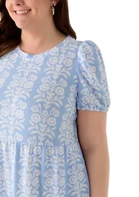 Plus Baby Terry Print Midi Dress