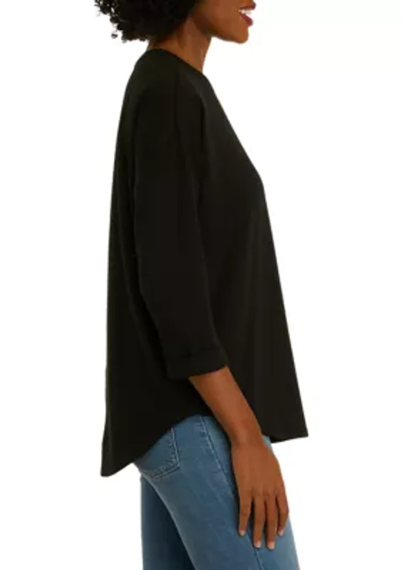 Women's 3/4 Sleeve Round Hem T-Shirt