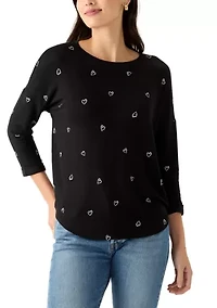 Women's 3/4 Sleeve Round Hem T-Shirt