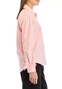 Petite Feather Boyfriend Shirt