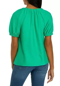 Women's Knit Puff Sleeve Top