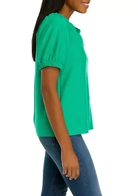 Women's Knit Puff Sleeve Top