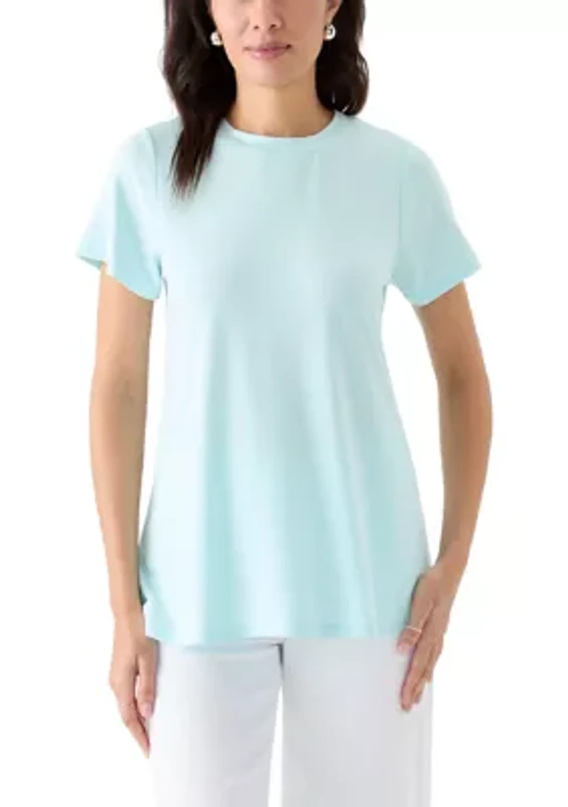 Women's Short Sleeve Pleat Back T-Shirt