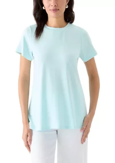 Women's Short Sleeve Pleat Back T-Shirt