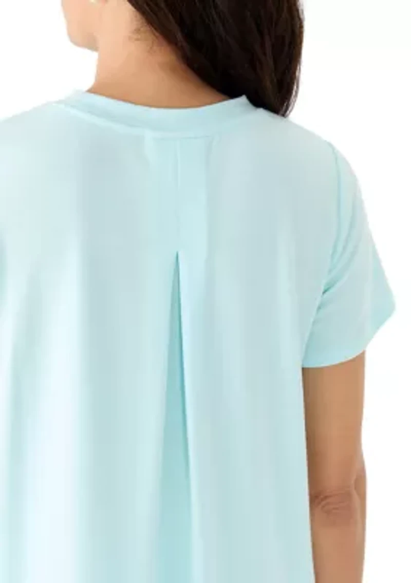 Women's Short Sleeve Pleat Back T-Shirt