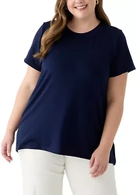 Plus Pleated Back T-Shirt
