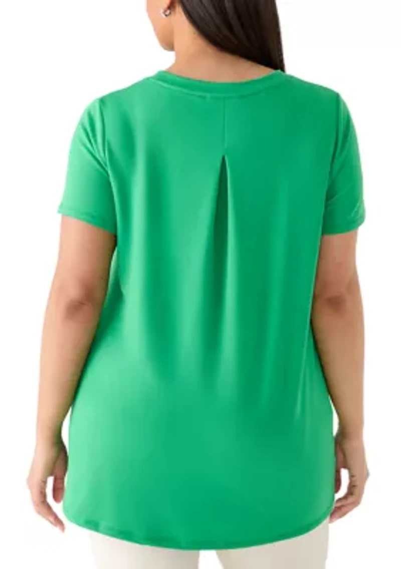 Plus Pleated Back T-Shirt
