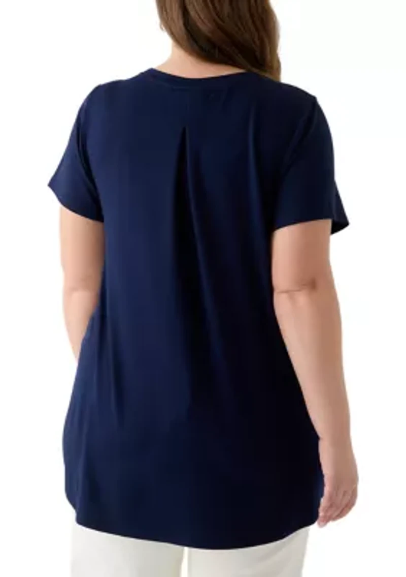 Plus Pleated Back T-Shirt