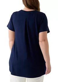 Plus Pleated Back T-Shirt