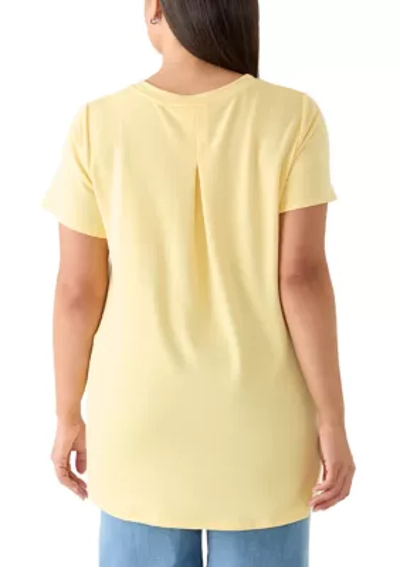 Plus Pleated Back T-Shirt