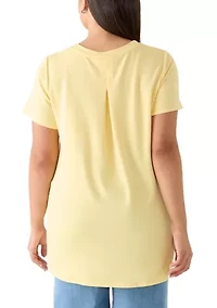 Plus Pleated Back T-Shirt